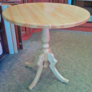 стол обеденный круглый деревянный на одной ноге D90