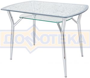 Стеклянный стол Домотека А6С-2 с рисунком СЕРЫЙ 