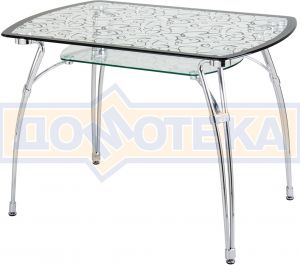 Стеклянный стол Домотека А7С-2 с рисунком СЕРЫЙ