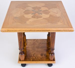 Журнальный стол из дерева и керамической плитки 10_1