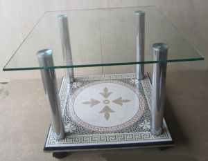 Журнальный стол из стекла и керамогранита 11_1