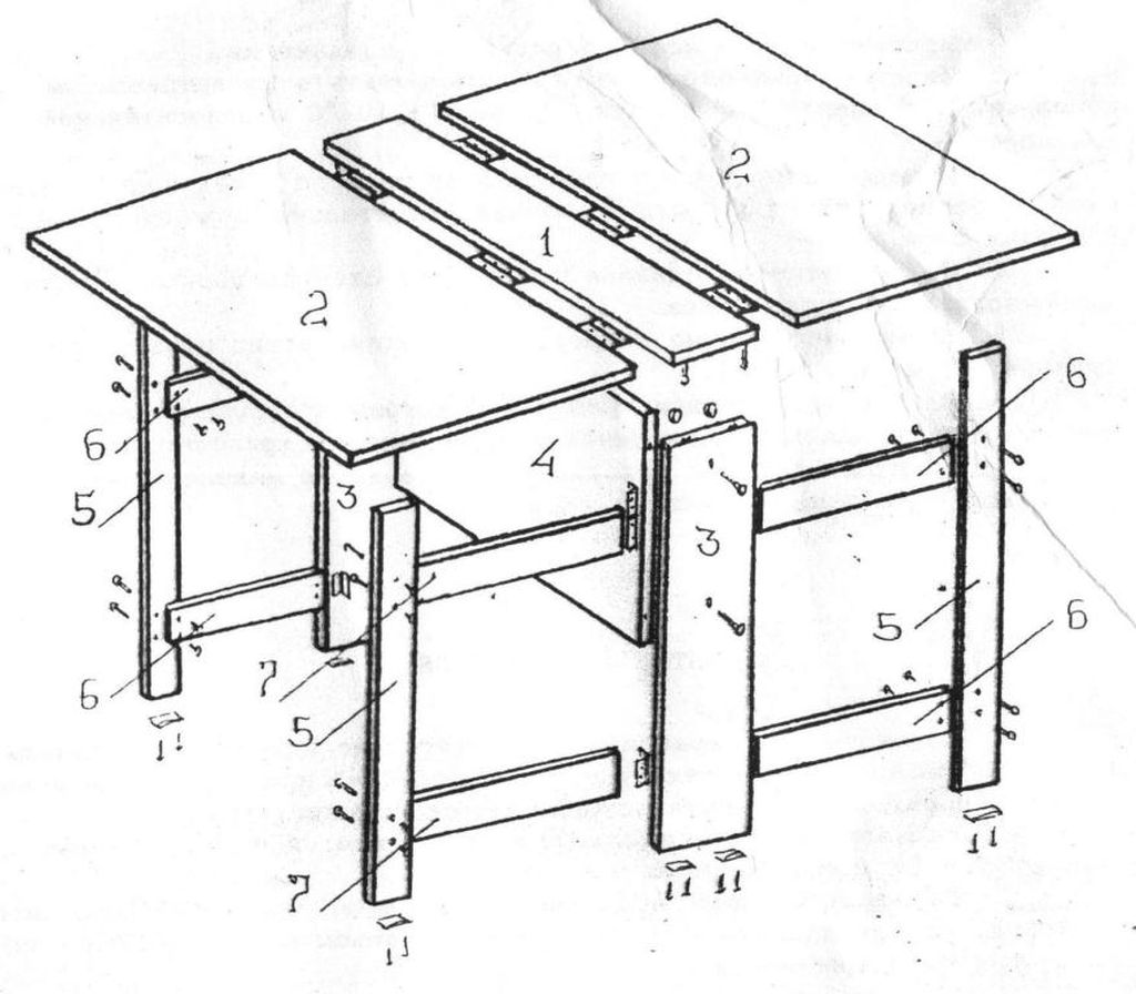 Как сделать стол-книжку: чертежи с размерами, пошаговая инструкция, фото и видео