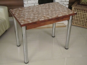 Стол обеденный из плитки Мозаика 90х60 на хромированных ногах