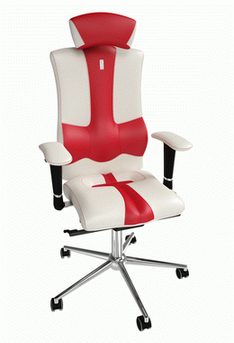 Кресло ELEGANCE белый-красный 1003