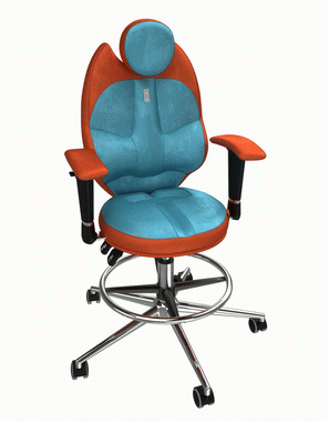 Кресло TRIO морковный-бирюзовый 1403