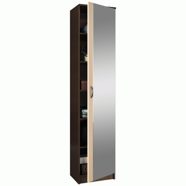 Шкаф 1 дверный с зеркалом Ольга (Ш1 З) цвет Венге-Дуб молочный