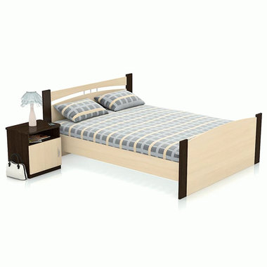 Кровать двуспальная Олмеко 1600 + Тумба прикроватная