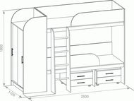 "Приют 2" - детская двухъярусная кровать со шкафом. СНЯТ!!!