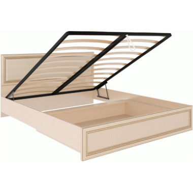 Спальня Беатрис (Дуб млечный) модуль №11 Кровать с подъемным механизмом и мягкой спинкой