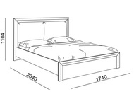Спальня Глэдис Модуль 31 «Кровать 160 см.» с ламелями и мягкой частью СНЯТ!!!