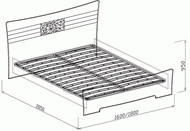 Спальня Атлантида (Белый глянец МДФ) Кровать №1 140 см. (с ортопедическим основанием)