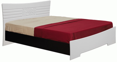 Спальня Атлантида (Белый глянец МДФ) Кровать №1 160 (с ортопедическим основанием)
