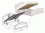 Спальня Тифани (рельеф Пастель) Кровать №2 140 с подъёмником (с ортопедическим основанием)