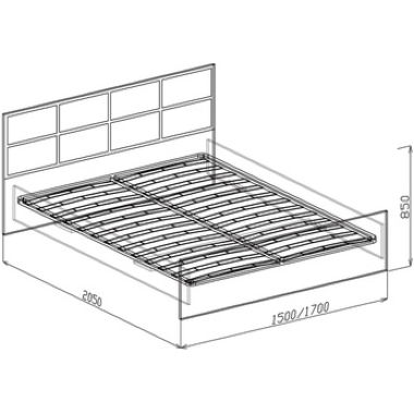 Спальня Палермо (Венге дуглас) Кровать №1 160 (с ортопедическим основанием)