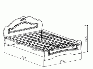 Спальня Корона (жемчуг) Кровать №1 160 (с ортопедическим основанием)