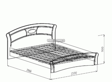 Спальня Марта (Дуб светлый) Кровать №1 140 (с ортопедическим основанием)