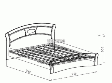 Спальня Марта (Дуб светлый) Кровать №1 160 (с ортопедическим основанием)