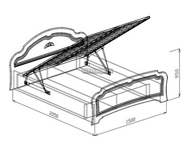 Спальня Валенсия (жемчуг) Кровать №1 140 с подъёмником (с ортопедическим основанием)