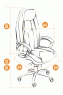 Компьютерное кресло Босс / BOSS люкс хром кож/зам, коричневый/коричневый перфорированный, 36-36/36-36/06 СНЯТ!!!