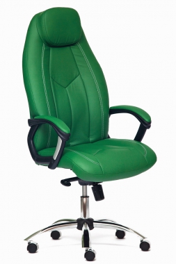 Компьютерное кресло BOSS люкс хром кох/зам зеленый/зеленый перф