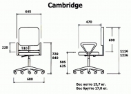 Компьютерное кресло Кембридж / CAMBRIDGE кож/зам/ткань, черный/св.серый, 36-6/14