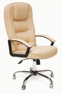 Компьютерное кресло СН9944 Хром, кож/зам, бежевый, 36-34