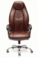 Компьютерное кресло Босс / BOSS люкс хром кож/зам, коричневый 2 TONE/коричневый перфорированный 2 TONE СНЯТ!!!