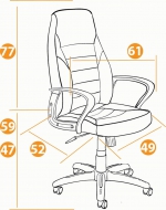 Компьютерное кресло Интер / INTER кож/зам/ткань, черный/синий/серый , 36-6/С24/14