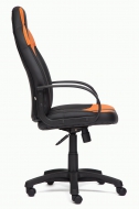 Компьютерное кресло Нео1 / NEO1 кож/зам, черный+оранжевый, 36-6/14-43