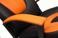 Компьютерное кресло Нео2 / NEO2 кож/зам, черный+оранжевый, 36-6/14-43