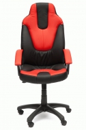 Компьютерное кресло Нео2 / NEO2 кож/зам, черный/красный, 36-6/36-161