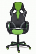 Компьютерное кресло Ранер / RUNNER, кож.зам/ткань, черный/зеленый, 36-6/tw26/tw-12