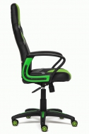 Компьютерное кресло Ранер / RUNNER, кож.зам/ткань, черный/зеленый, 36-6/tw26/tw-12