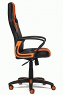 Компьютерное кресло Ранер / RUNNER, кож.зам/ткань, черный/оранжевый, 36-6/tw07/tw-12