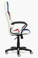Компьютерное кресло Ранер / RUNNER кож/зам/ткань, белый/синий/красный, 36-01/tw-10/tw-08