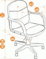 Компьютерное кресло Багги / BAGGI кож/зам/ткань, черный/серый, 36-6/207