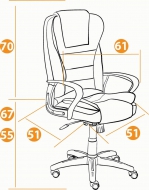 Компьютерное кресло Барон / BARON кож/зам, коричневый/коричневый перфорированный, 36-36/36-36/06