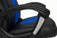 Компьютерное кресло Бриндиси / BRINDISI кож/зам, черный/синий/черный перфорированный, 36-6/36-39/36-6/06  СНЯТ!!!