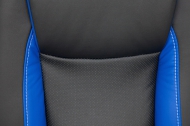 Компьютерное кресло Бриндиси / BRINDISI кож/зам, черный/синий/черный перфорированный, 36-6/36-39/36-6/06  СНЯТ!!!