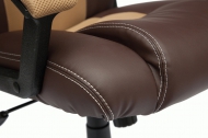 Компьютерное кресло Драйвер / DRIVER кож/зам/ткань, коричневый/бронза, 36-36/21