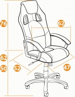 Компьютерное кресло Драйвер / DRIVER кож/зам/ткань, коричневый/бронза, 36-36/21