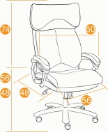 Компьютерное кресло Гранд / GRAND кожа натур./кож. зам/ткань, коричневый/бронзовый, 36-36/21