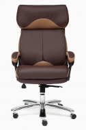 Компьютерное кресло Гранд / GRAND кож/зам/ткань, коричневый/бронзовый, 36-36/21