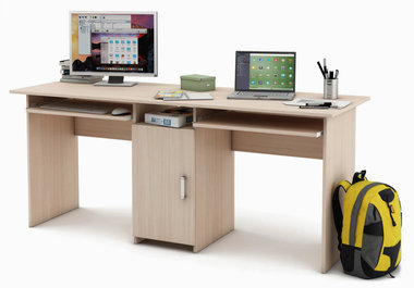 Письменный стол Лайт-10К для двоих с одной тумбой