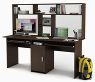 Письменный стол Лайт-10К для двоих с надстройкой