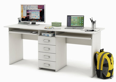 Письменный стол Лайт-11К для двоих однотумбовый с ящиками